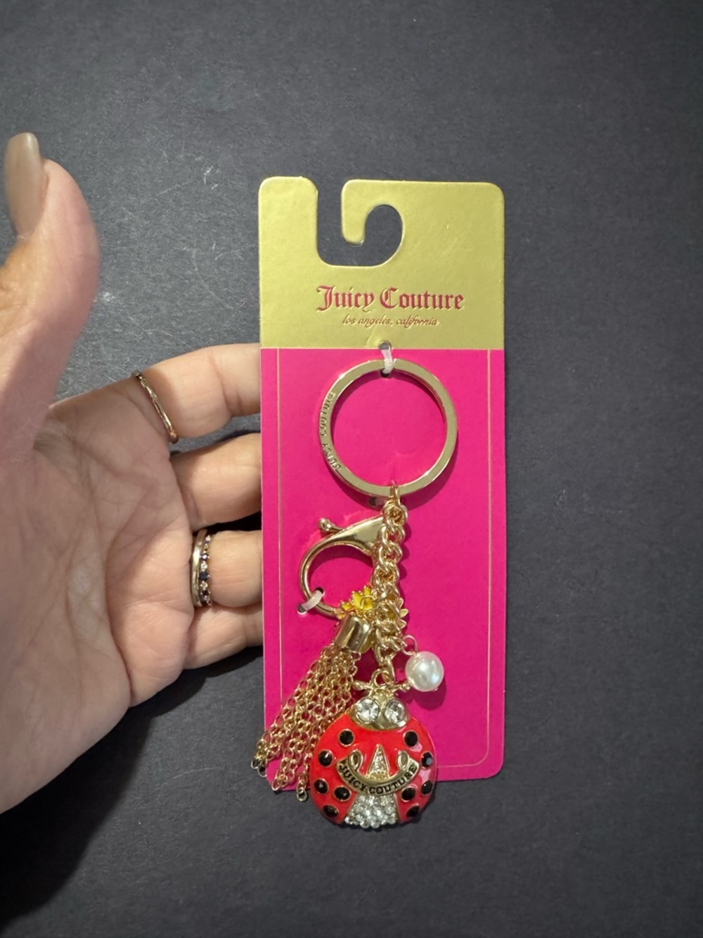 Juicy couture ladybug bag charm/Keychain BNWT
